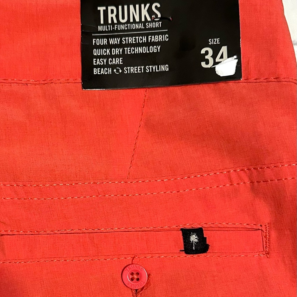 New Coral Stretch Chambray Multifunction Sport Shorts (Men’s 34 Waist) - Picture 2 of 5
